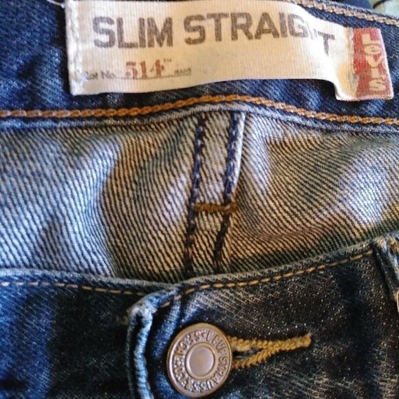 Levi's Men's 514 Slim Straight Blue Jeans 29:30 - Picture 4 of 7